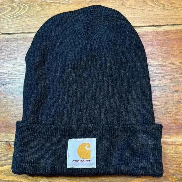 Carhartt | Black Knit Cuffed Beanie \ Hat | One Size - Picture 1 of 2
